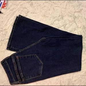 NEW NYDJ BLUE JEANS pocket with Orange stitching mid rise straight leg 4P cute!